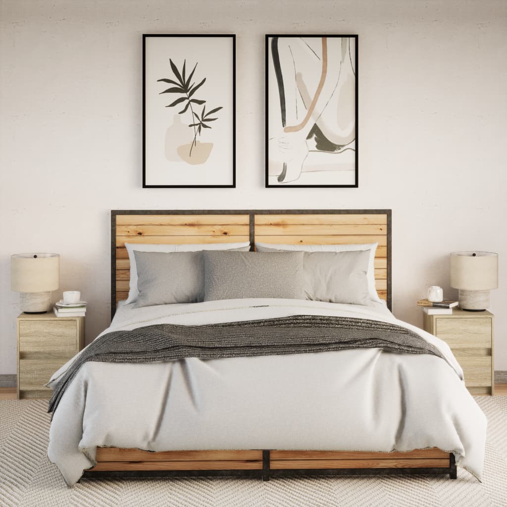 Armoires de chevet et lumières LED 2 pcs chêne sonoma - XIOS