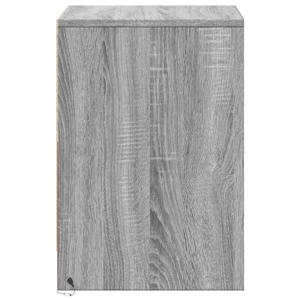 Armoires de chevet et lumières LED 2 pcs sonoma gris - XIOS