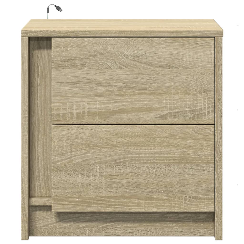 Armoire de chevet avec lumières LED chêne sonoma - XIOS