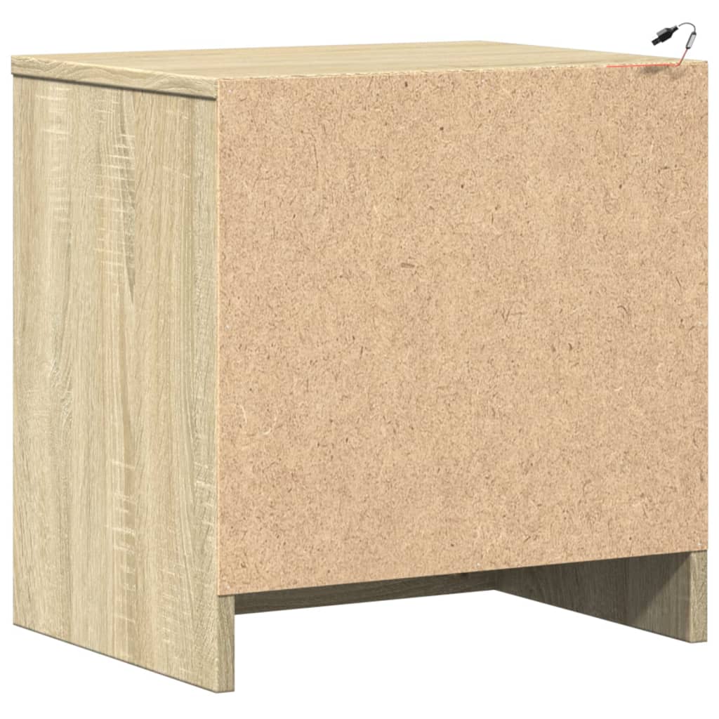 Armoire de chevet avec lumières LED chêne sonoma - XIOS