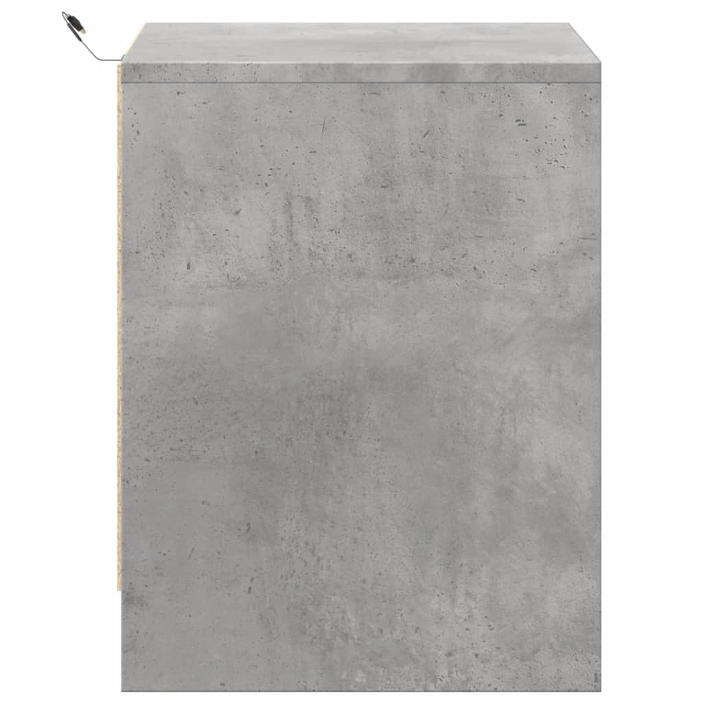 Armoires de chevet et lumières LED 2 pcs gris béton - XIOS