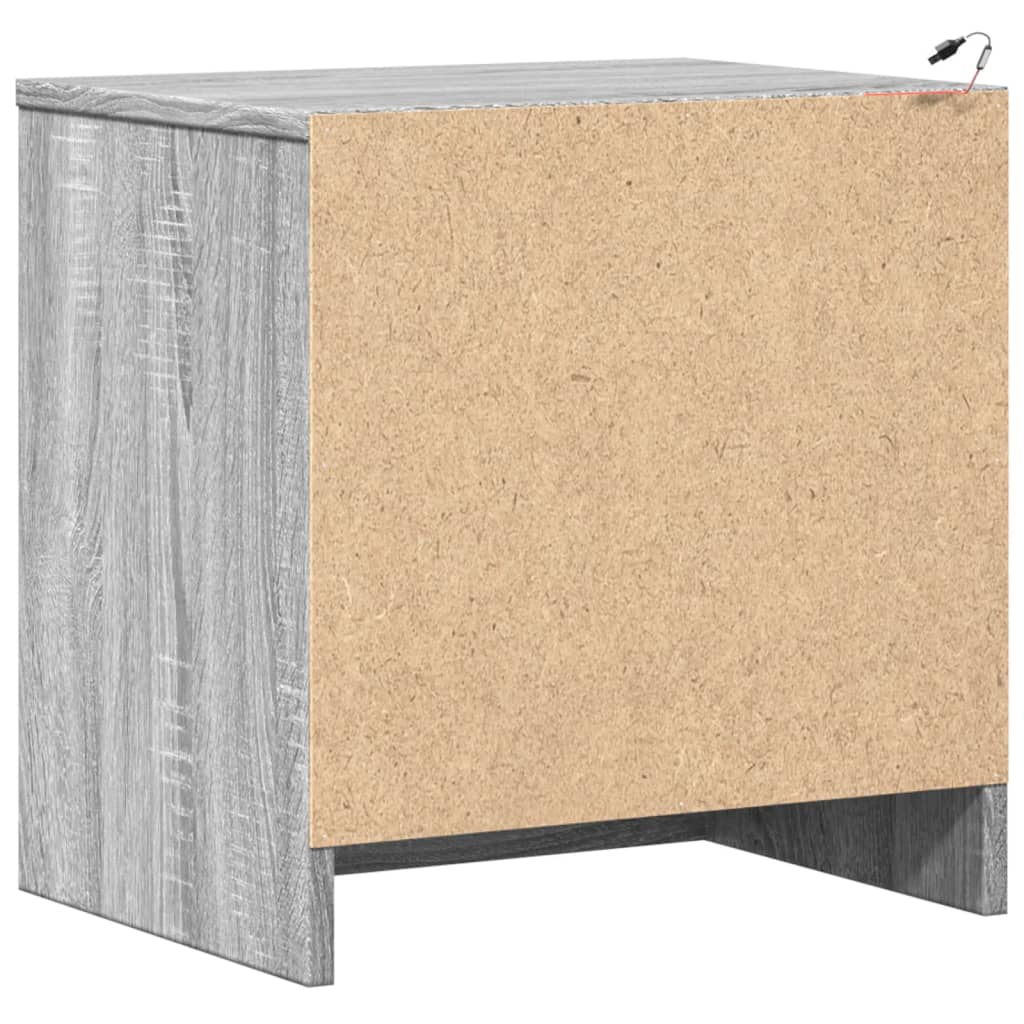 Armoires de chevet et lumières LED 2 pcs sonoma gris - XIOS