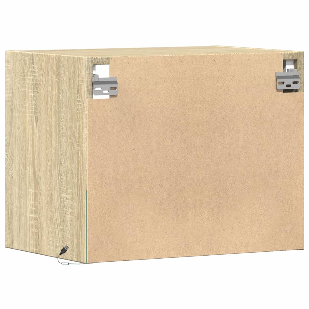 Table de chevet murale avec lumières LED chêne sonoma - XIOS