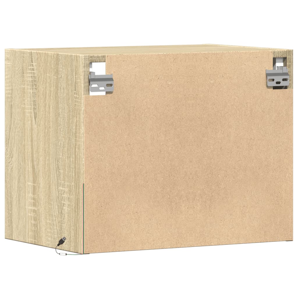 Tables de chevet murales avec lumières LED 2 pcs chêne sonoma - XIOS