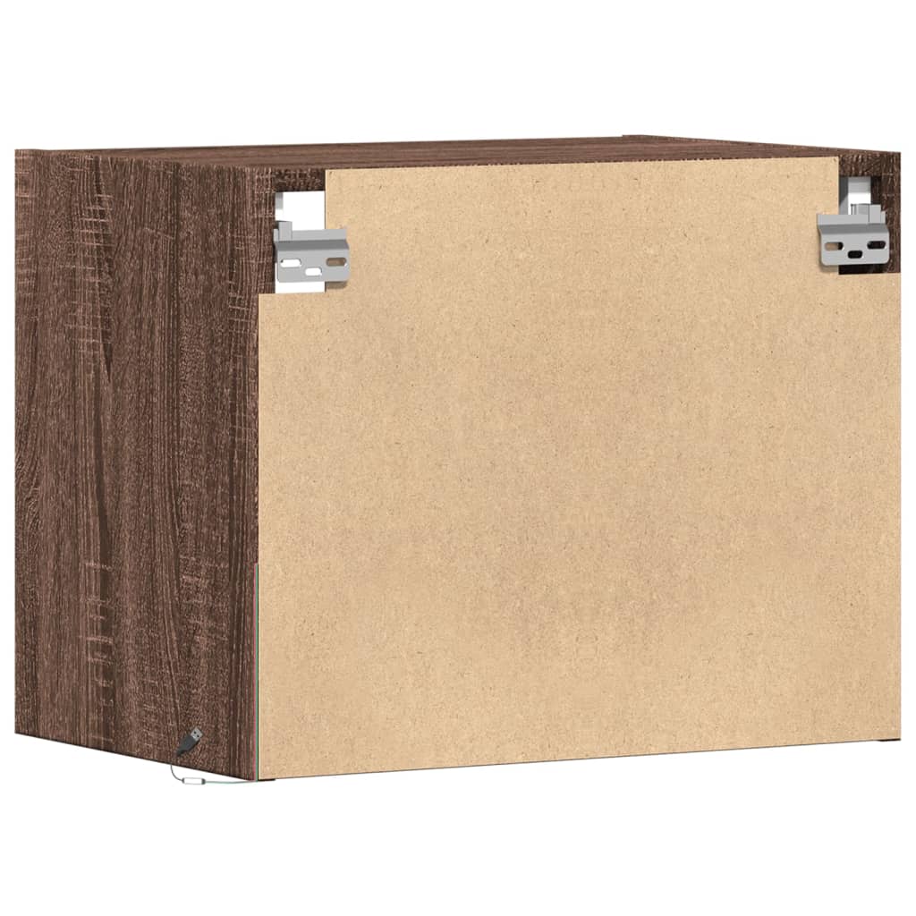 Tables de chevet murales avec lumières LED 2 pcs chêne marron - XIOS