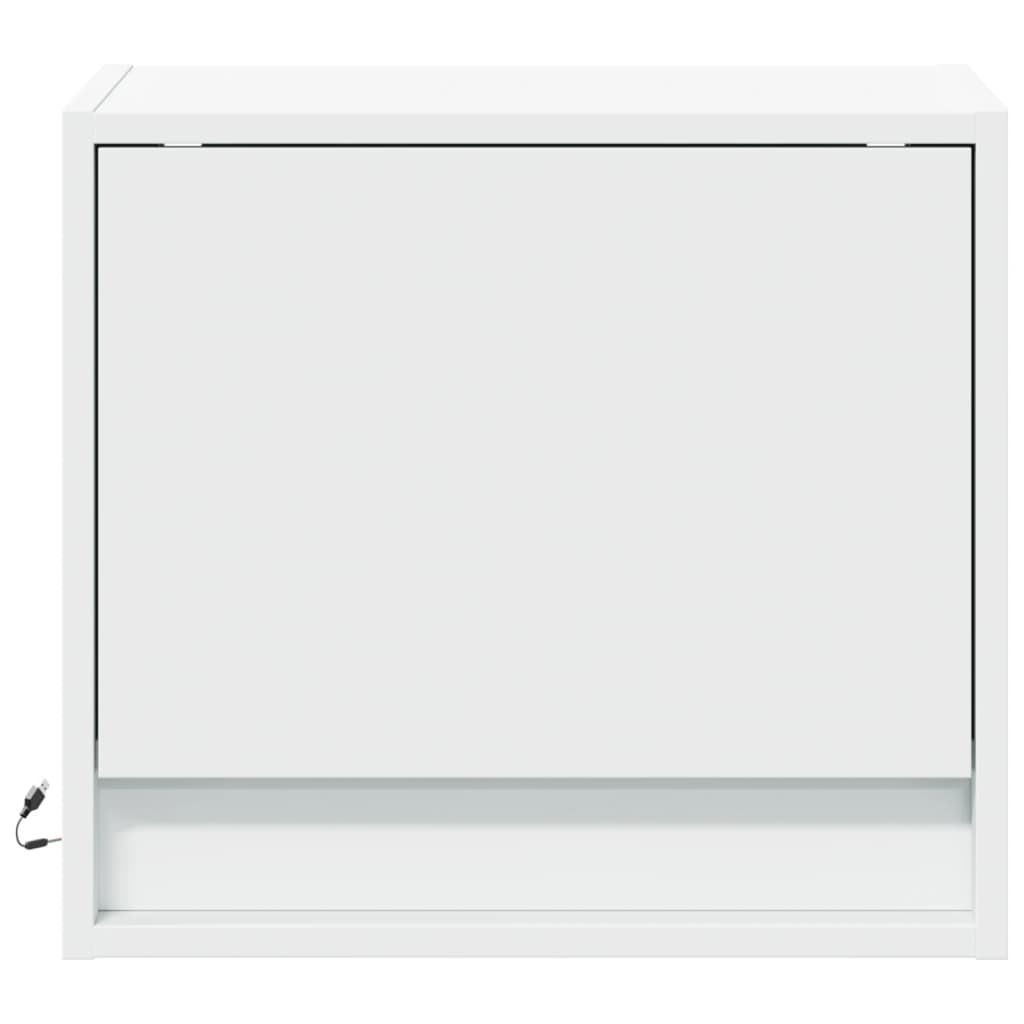 Tables de chevet murales avec lumières LED 2 pcs blanc - XIOS