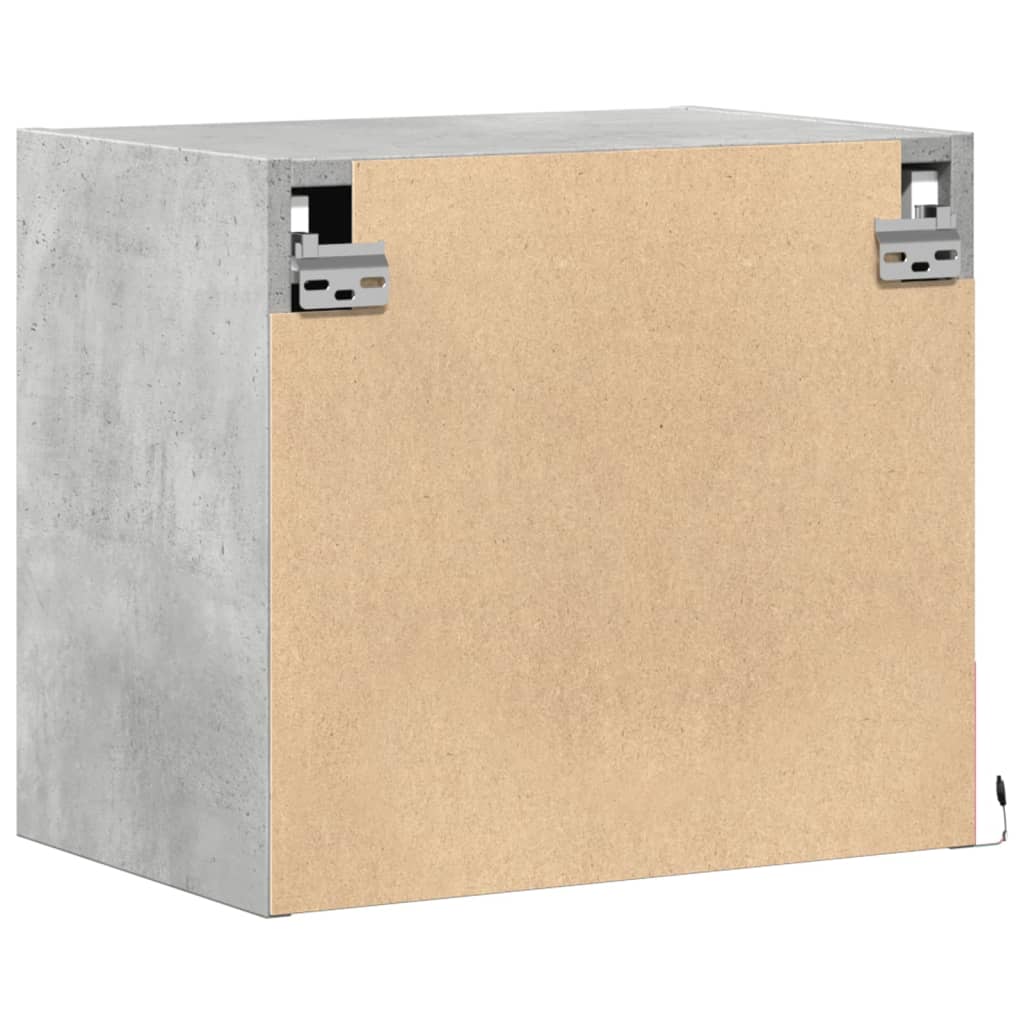 Tables de chevet murales avec lumières LED 2 pcs gris béton - XIOS