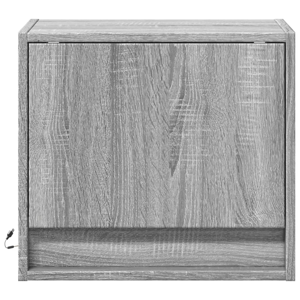 Tables de chevet murales avec lumières LED 2 pcs sonoma gris - XIOS