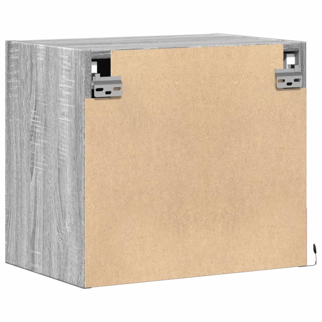 Tables de chevet murales avec lumières LED 2 pcs sonoma gris - XIOS