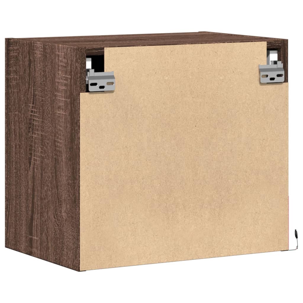 Tables de chevet murales avec lumières LED 2 pcs chêne marron - XIOS