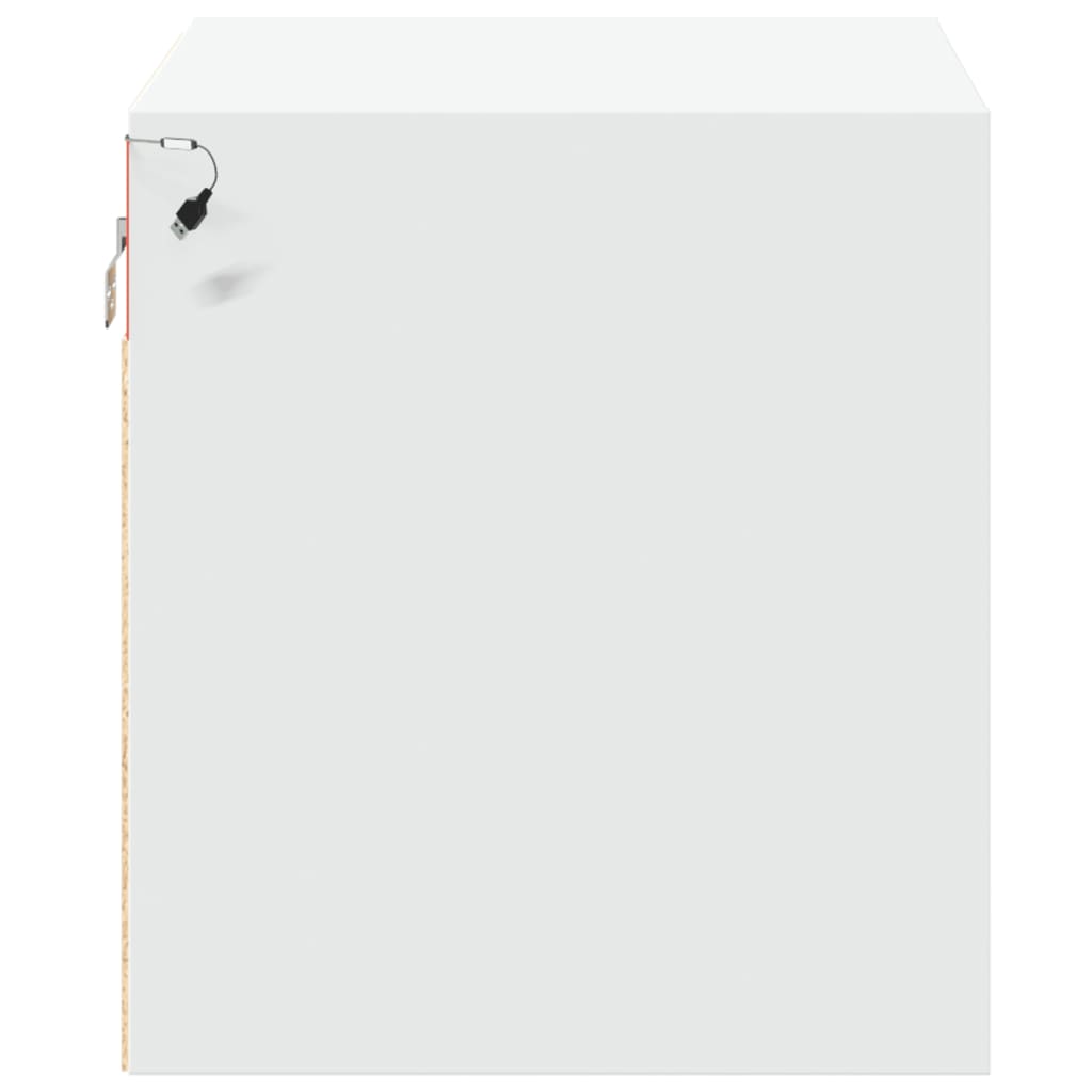 Tables de chevet murales avec lumières LED 2 pcs blanc - XIOS