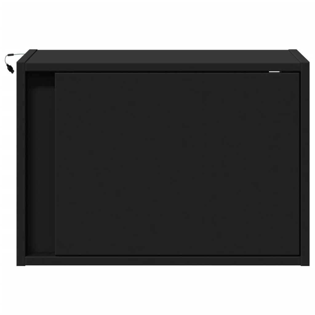 Table de chevet murale avec lumières LED noir - XIOS