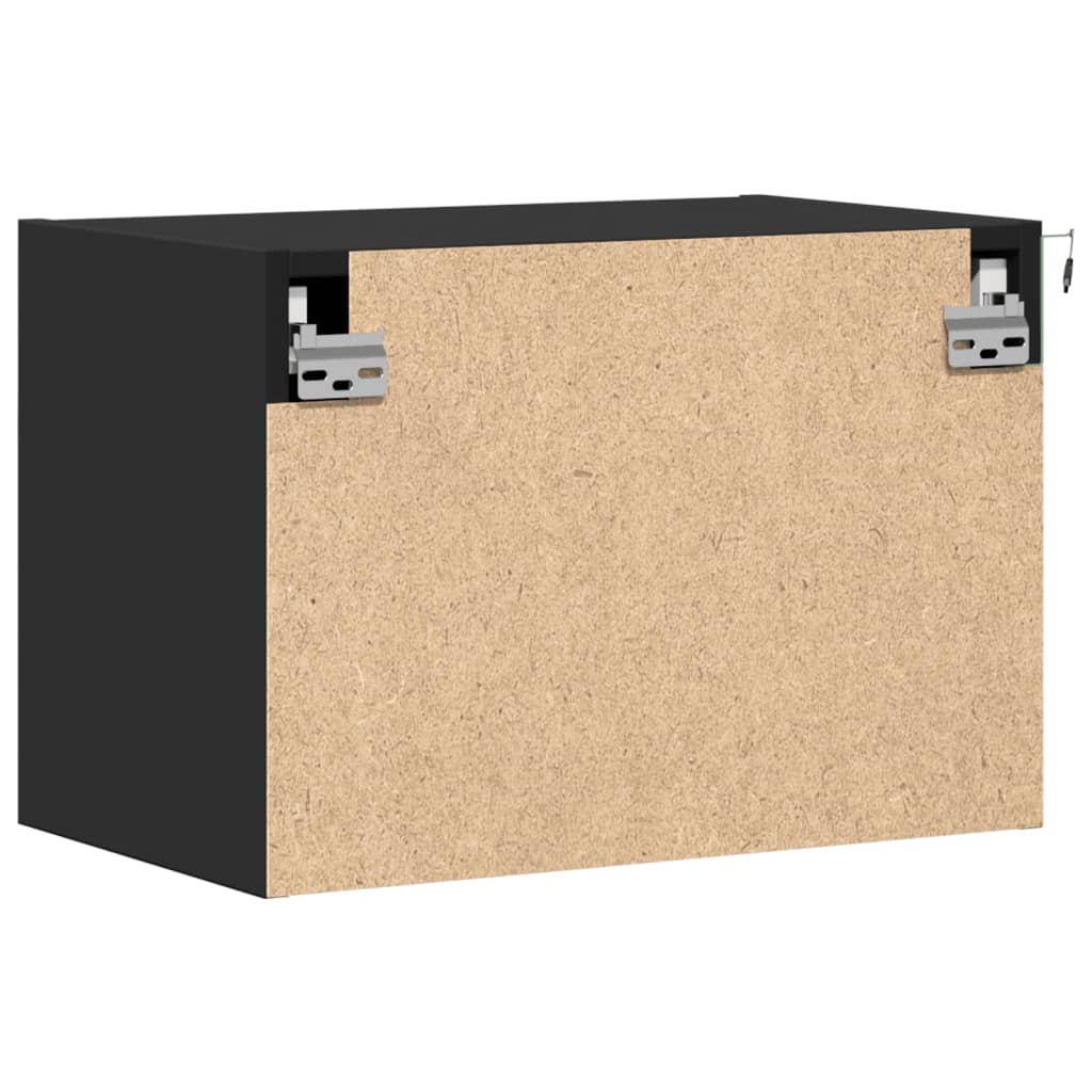 Tables de chevet murales avec lumières LED 2 pcs noir - XIOS