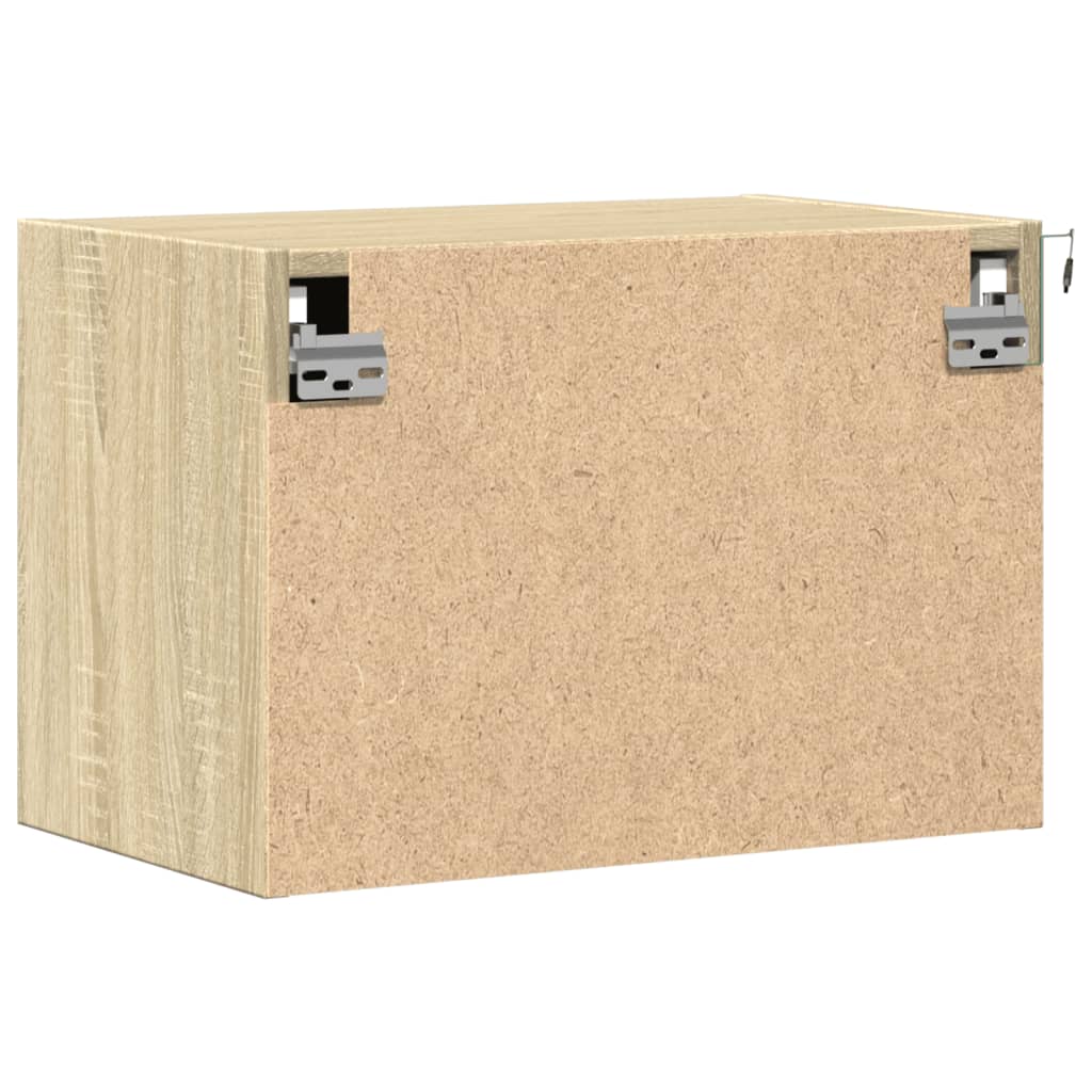 Table de chevet murale avec lumières LED chêne sonoma - XIOS