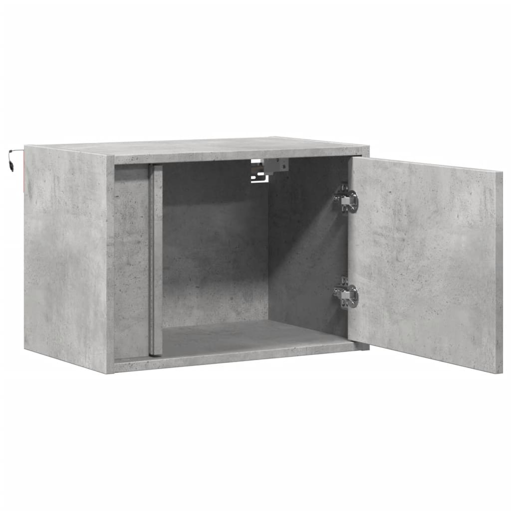 Tables de chevet murales avec lumières LED 2 pcs gris béton - XIOS