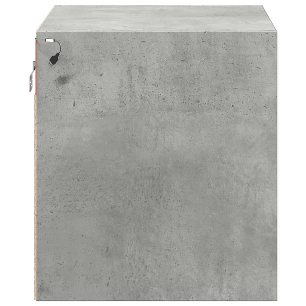Tables de chevet murales avec lumières LED 2 pcs gris béton - XIOS