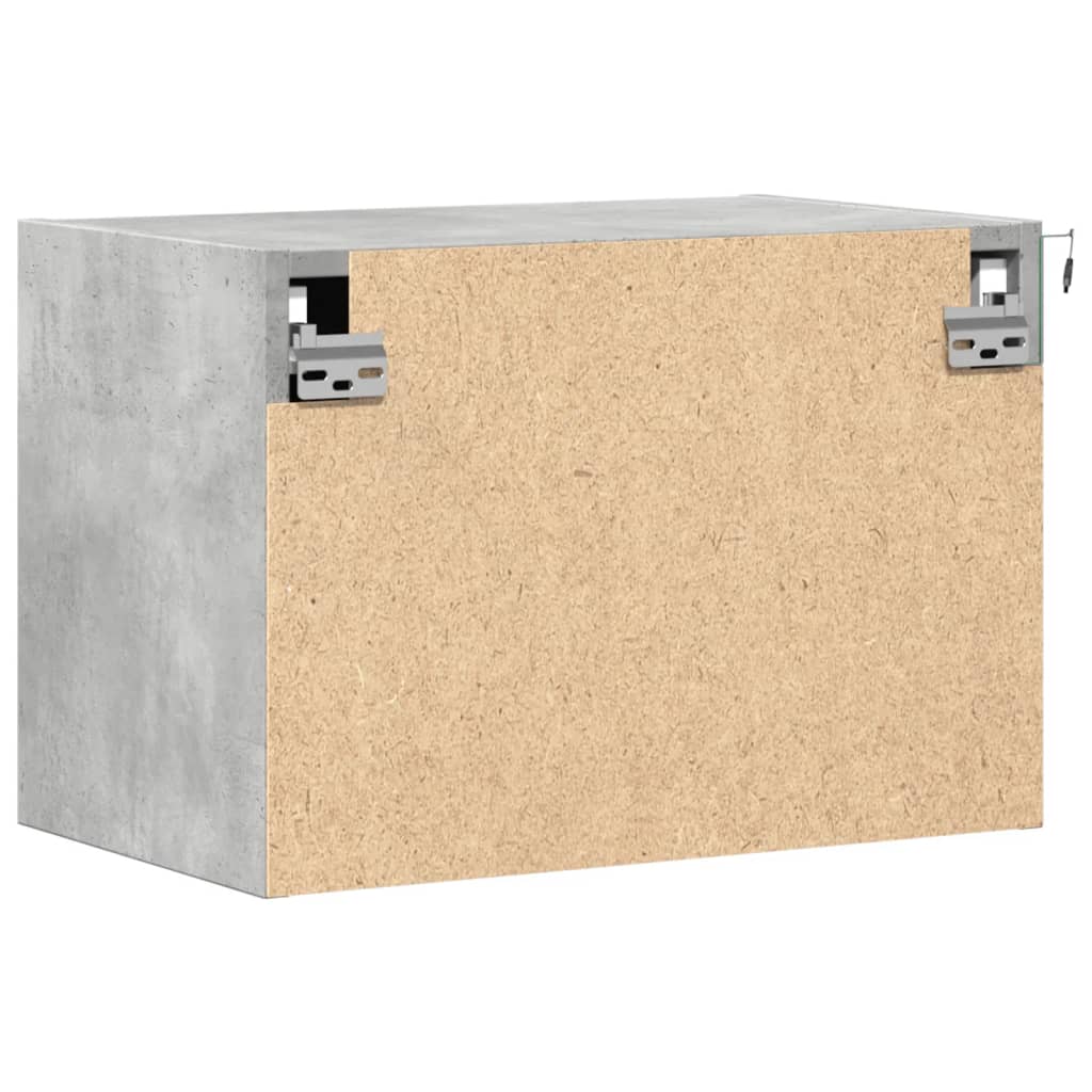 Tables de chevet murales avec lumières LED 2 pcs gris béton - XIOS