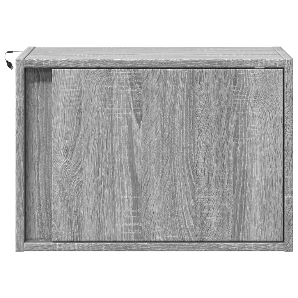 Table de chevet murale avec lumières LED sonoma gris - XIOS