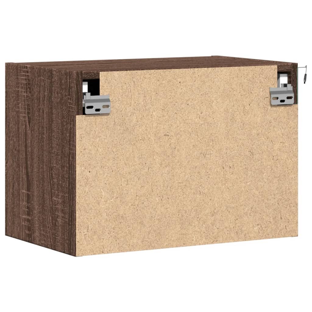 Table de chevet murale avec lumières LED chêne marron - XIOS