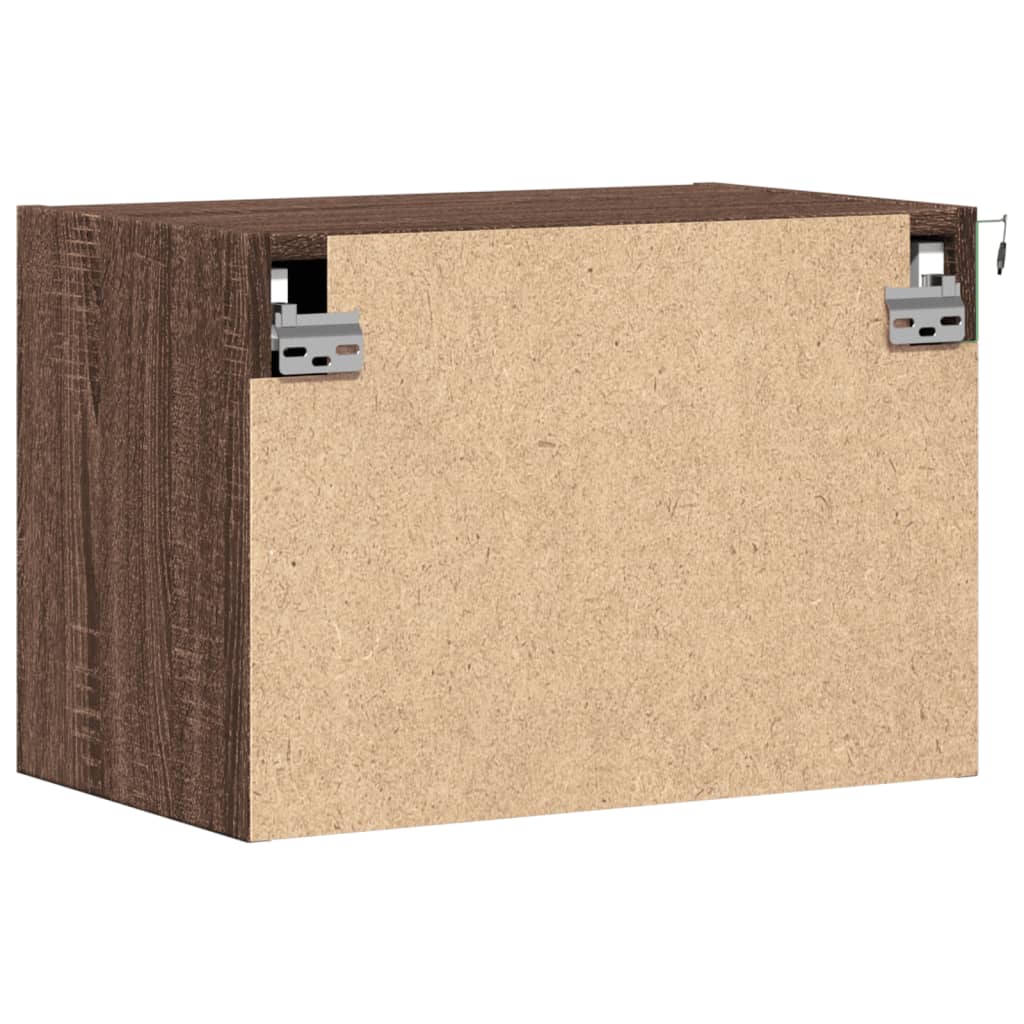 Tables de chevet murales avec lumières LED 2 pcs chêne marron - XIOS