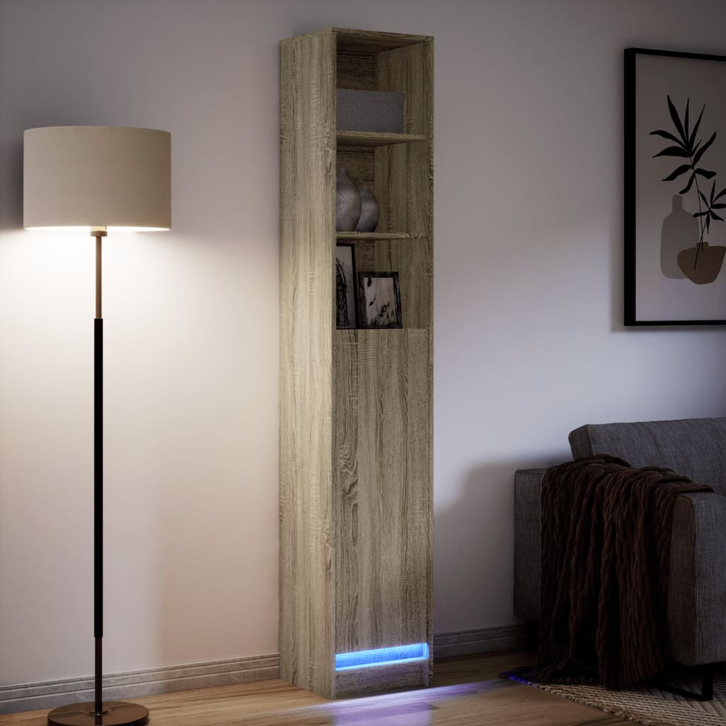 Buffet avec LED chêne sonoma 36x32,5x200 cm bois d'ingénierie - XIOS