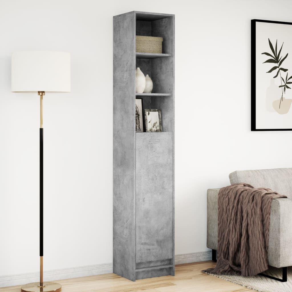 Buffet avec LED gris béton 36x32,5x200 cm bois d'ingénierie - XIOS