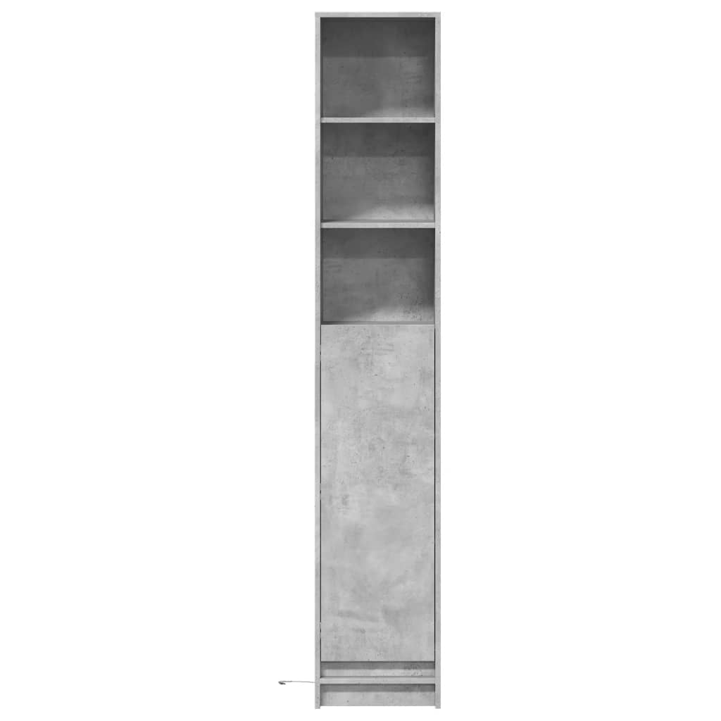 Buffet avec LED gris béton 36x32,5x200 cm bois d'ingénierie - XIOS
