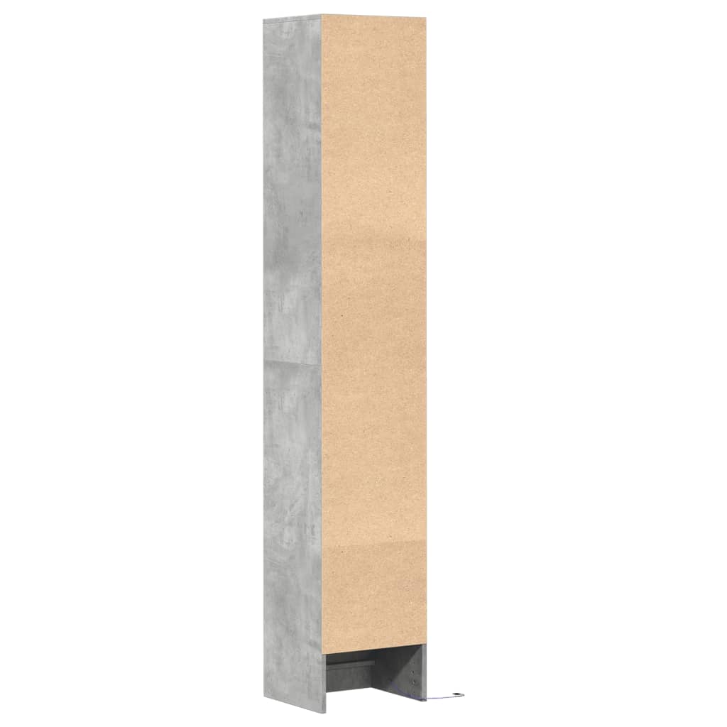 Buffet avec LED gris béton 36x32,5x200 cm bois d'ingénierie - XIOS