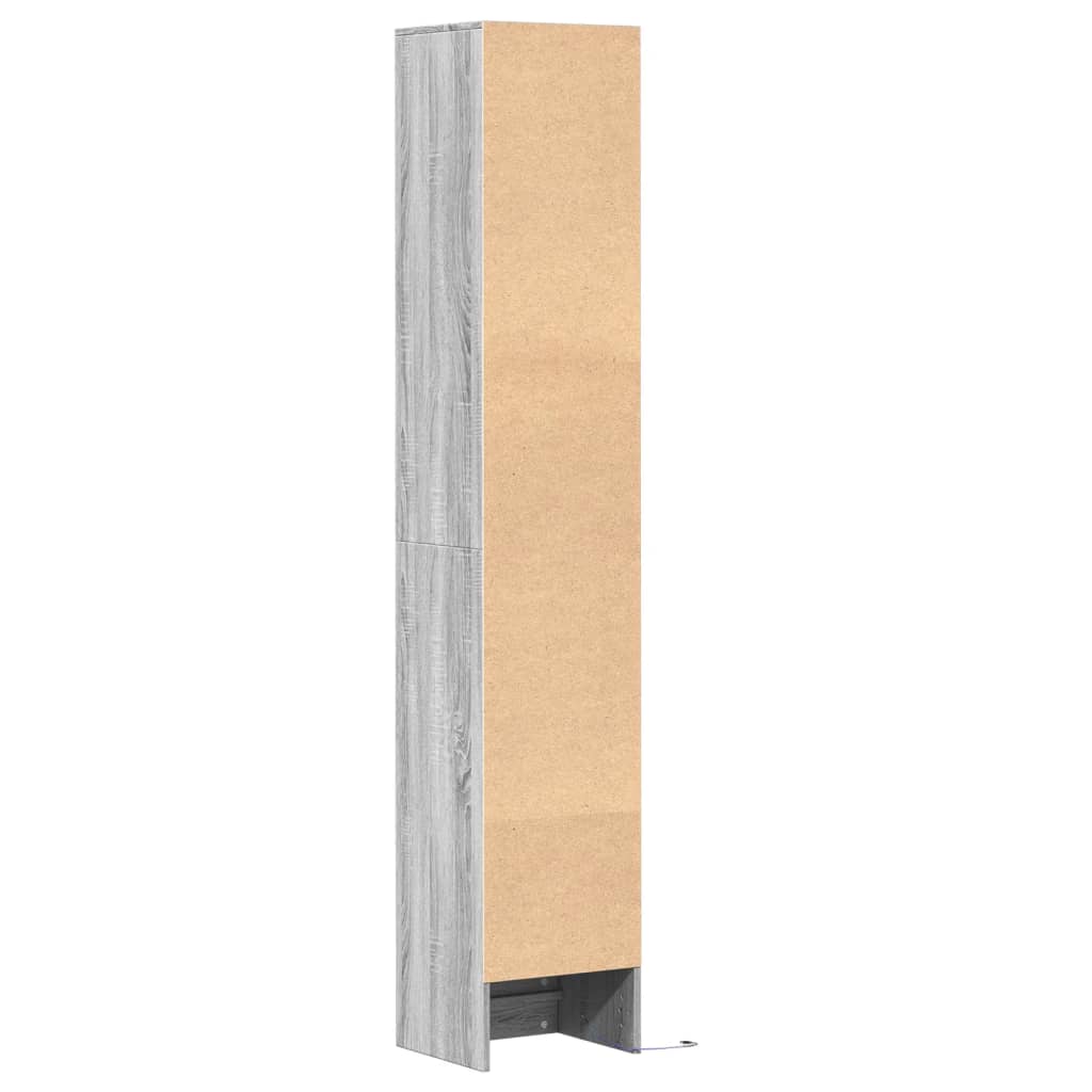 Buffet avec LED sonoma gris 36x32,5x200 cm bois d'ingénierie - XIOS