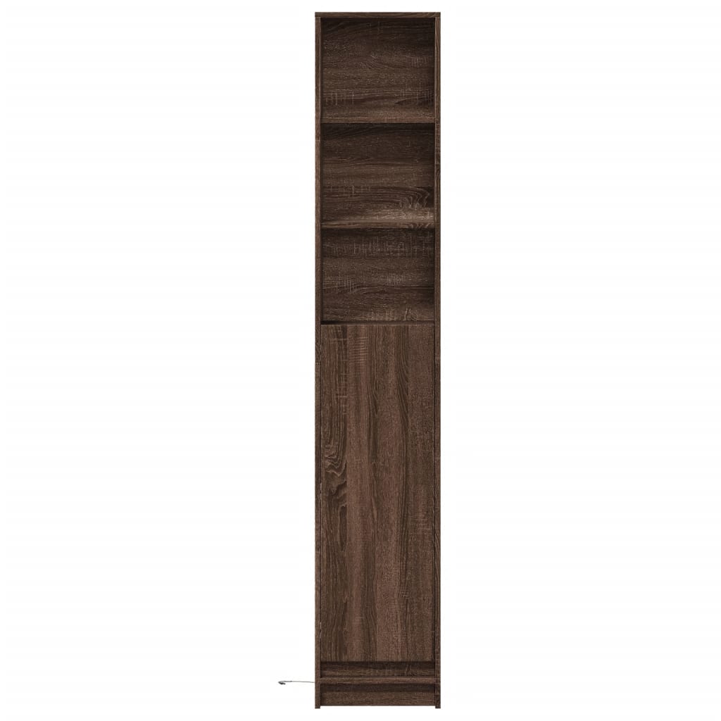 Buffet avec LED chêne marron 36x32,5x200 cm bois d'ingénierie - XIOS