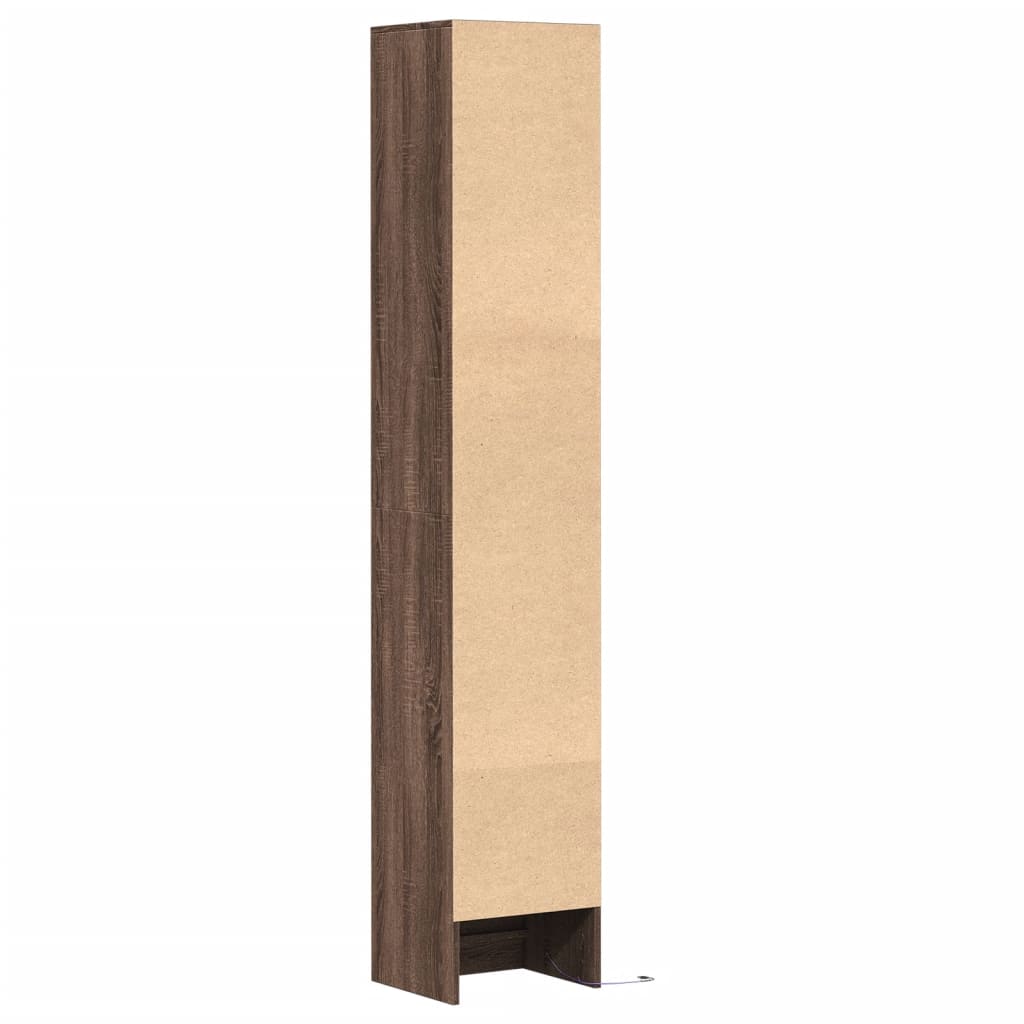 Buffet avec LED chêne marron 36x32,5x200 cm bois d'ingénierie - XIOS