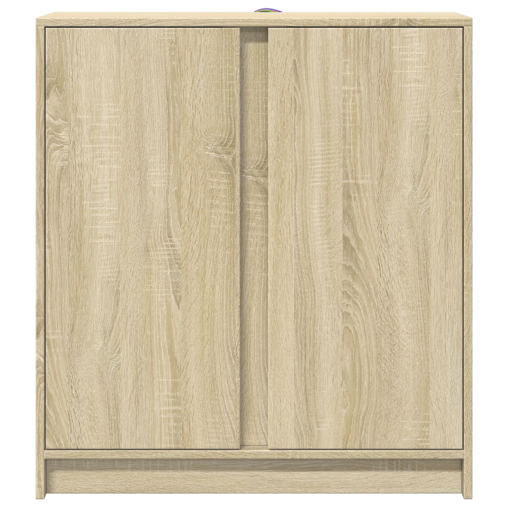 Buffet avec LED chêne sonoma 77x34x85 cm bois d'ingénierie - XIOS