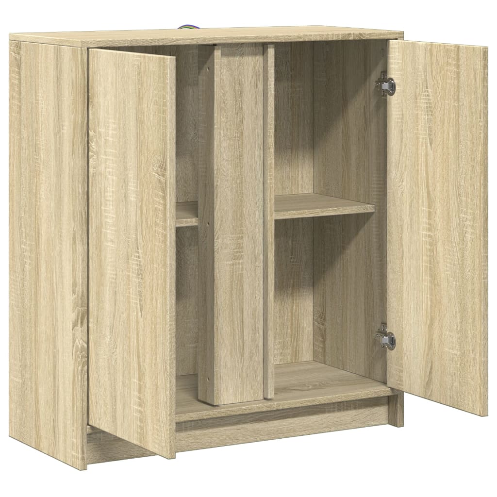Buffet avec LED chêne sonoma 77x34x85 cm bois d'ingénierie - XIOS