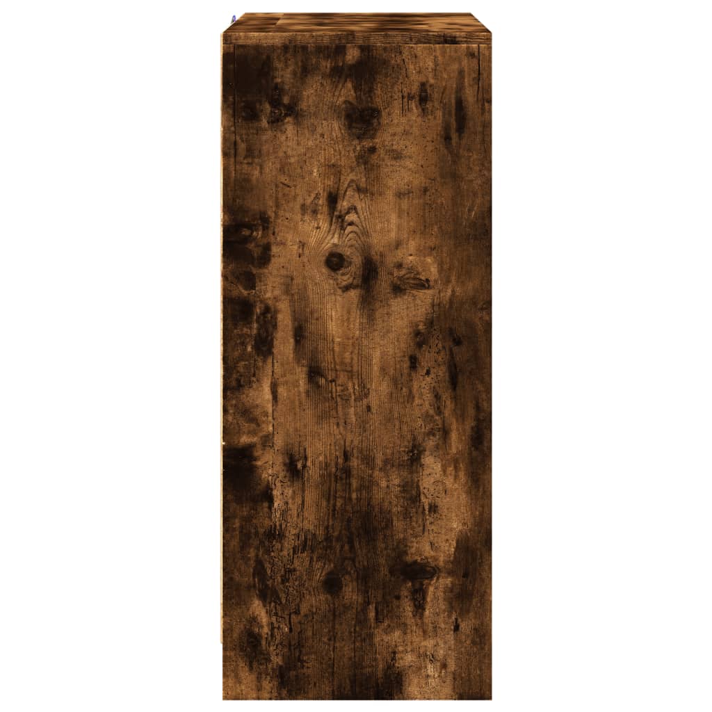 Buffet avec LED chêne fumé 77x34x85 cm bois d'ingénierie - XIOS