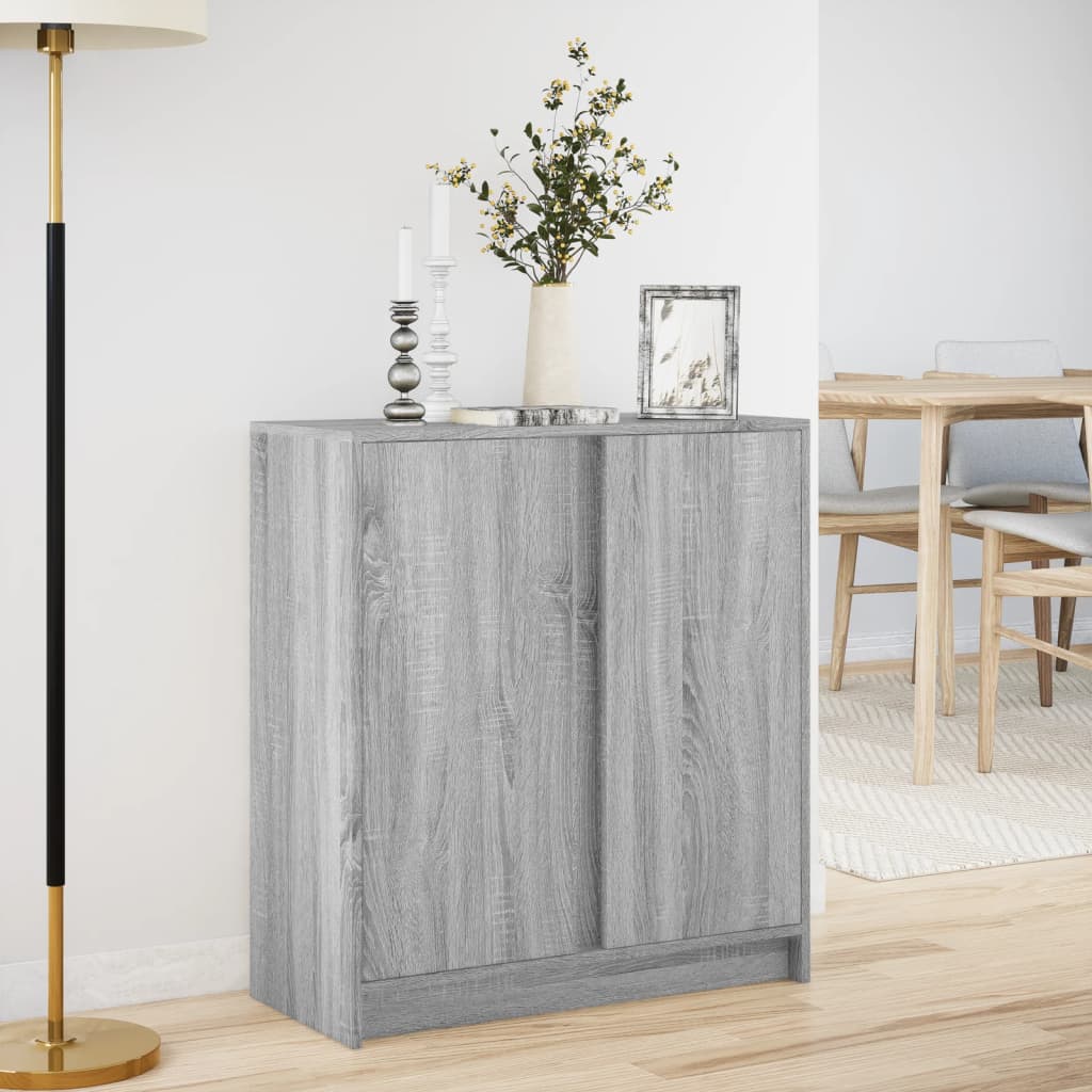 Buffet avec LED sonoma gris 77x34x85 cm bois d'ingénierie - XIOS