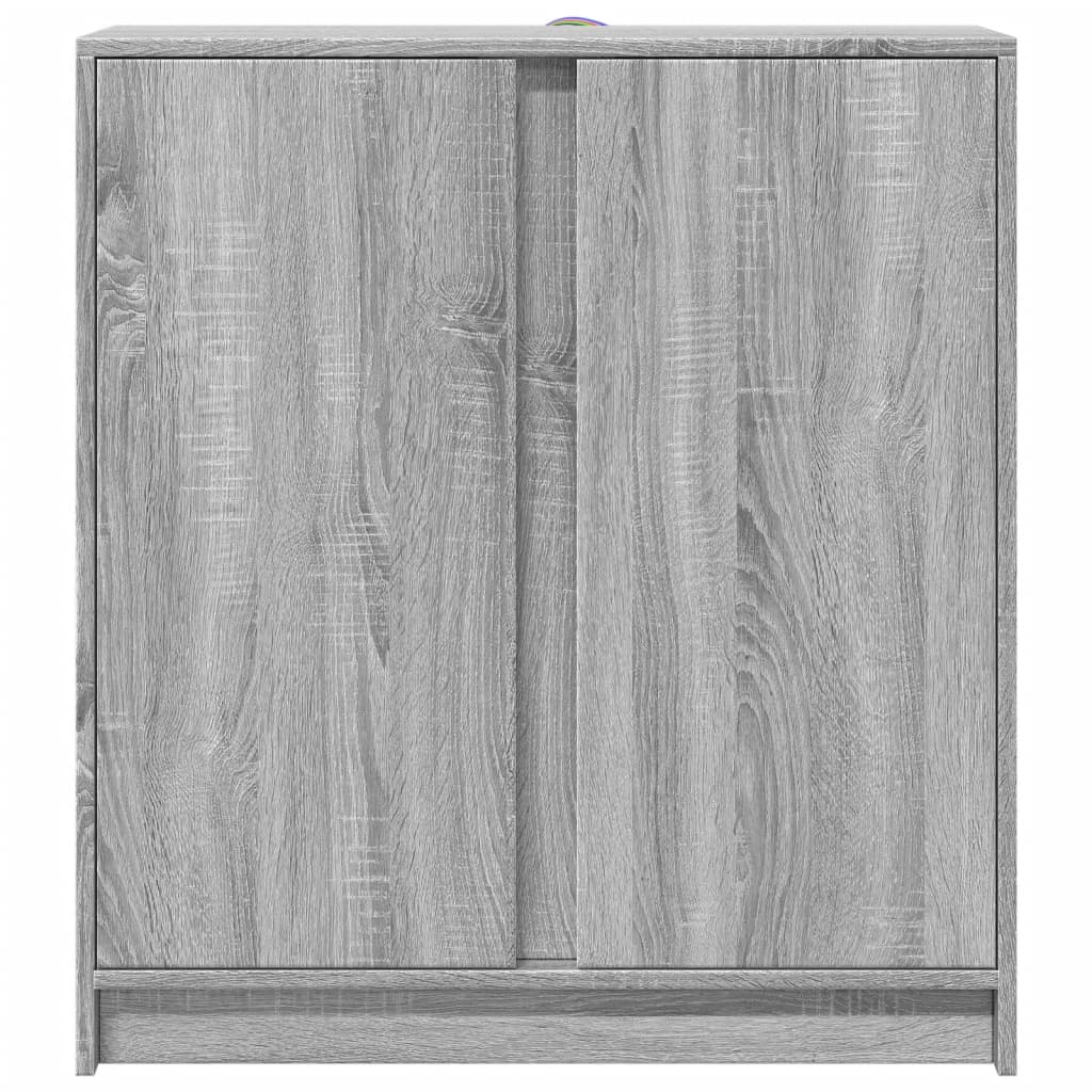 Buffet avec LED sonoma gris 77x34x85 cm bois d'ingénierie - XIOS