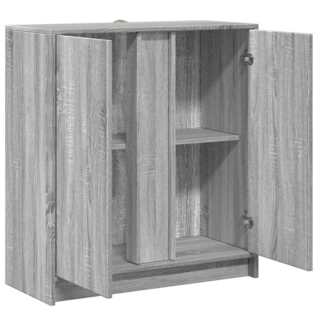 Buffet avec LED sonoma gris 77x34x85 cm bois d'ingénierie - XIOS