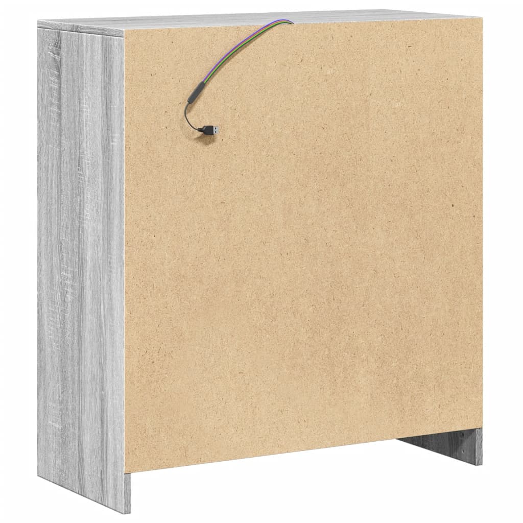 Buffet avec LED sonoma gris 77x34x85 cm bois d'ingénierie - XIOS