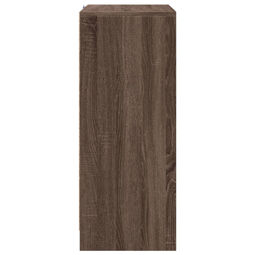Buffet avec LED chêne marron 77x34x85 cm bois d'ingénierie - XIOS