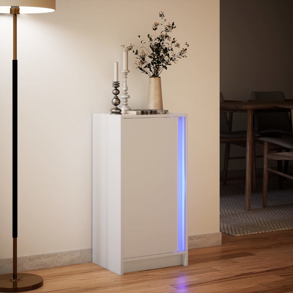 Buffet avec LED blanc 42,5x34x85 cm bois d'ingénierie - XIOS
