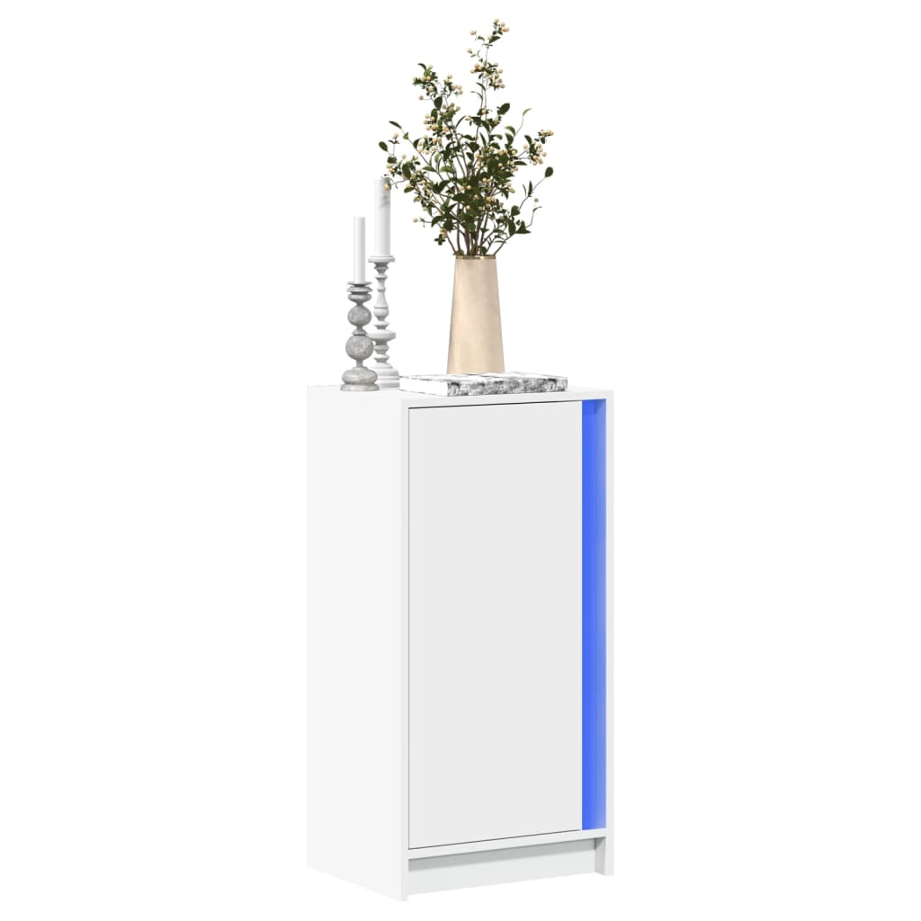 Buffet avec LED blanc 42,5x34x85 cm bois d'ingénierie - XIOS