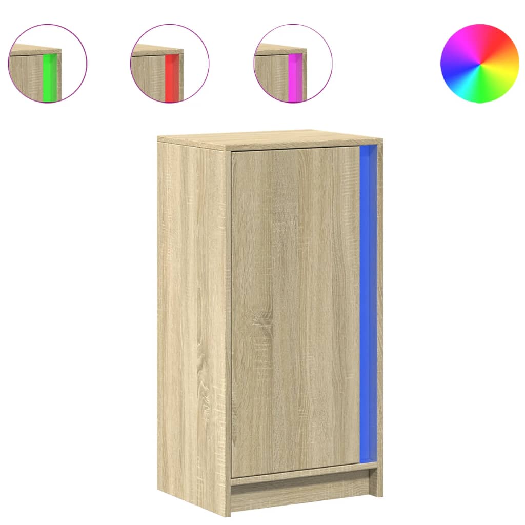 Buffet avec LED chêne sonoma 42,5x34x85 cm bois d'ingénierie - XIOS