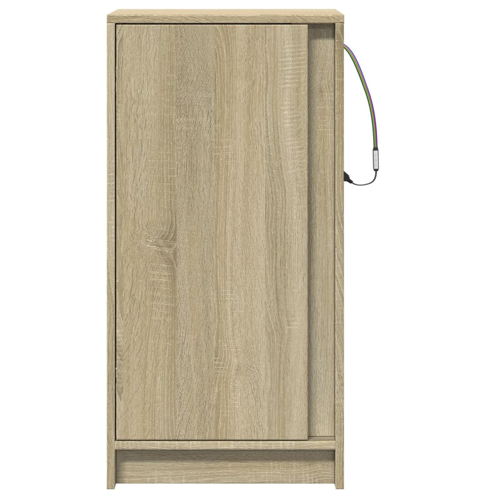 Buffet avec LED chêne sonoma 42,5x34x85 cm bois d'ingénierie - XIOS