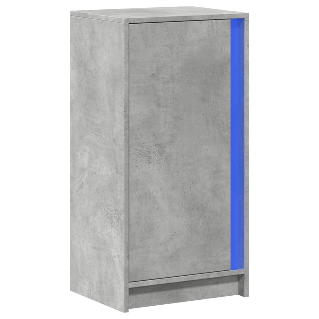Buffet avec LED gris béton 42,5x34x85 cm bois d'ingénierie - XIOS