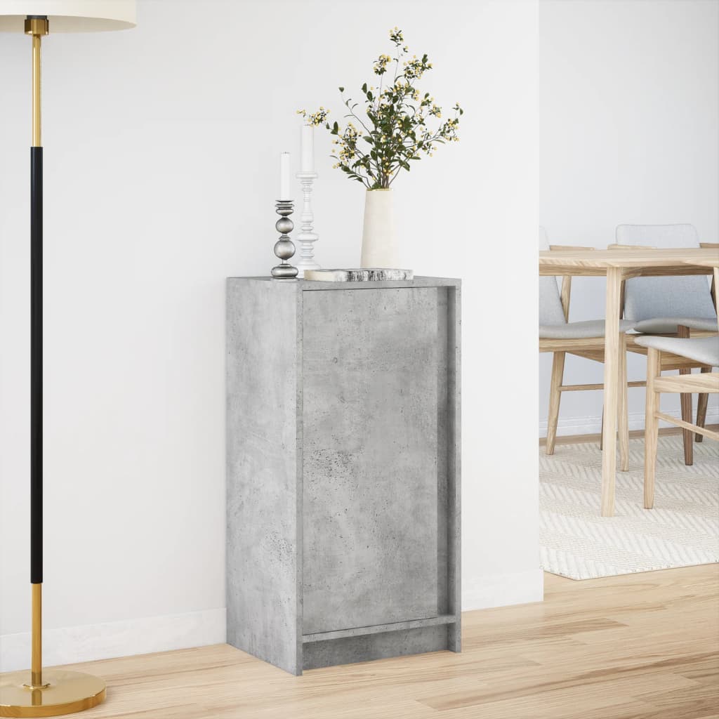 Buffet avec LED gris béton 42,5x34x85 cm bois d'ingénierie - XIOS