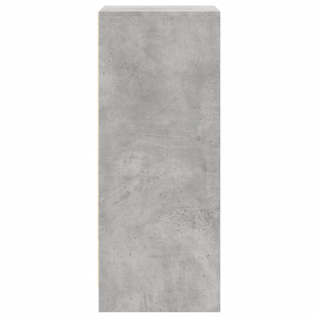 Buffet avec LED gris béton 42,5x34x85 cm bois d'ingénierie - XIOS