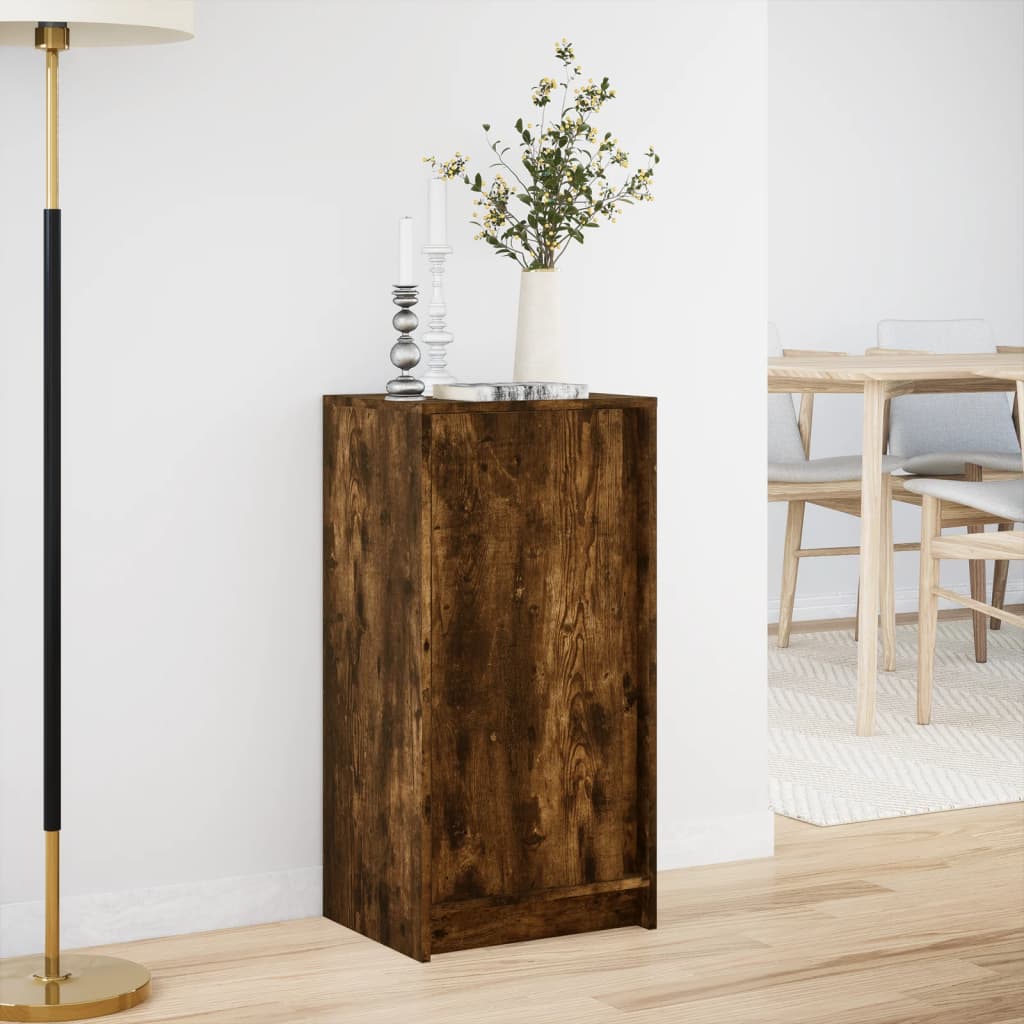 Buffet avec LED chêne fumé 42,5x34x85 cm bois d'ingénierie - XIOS