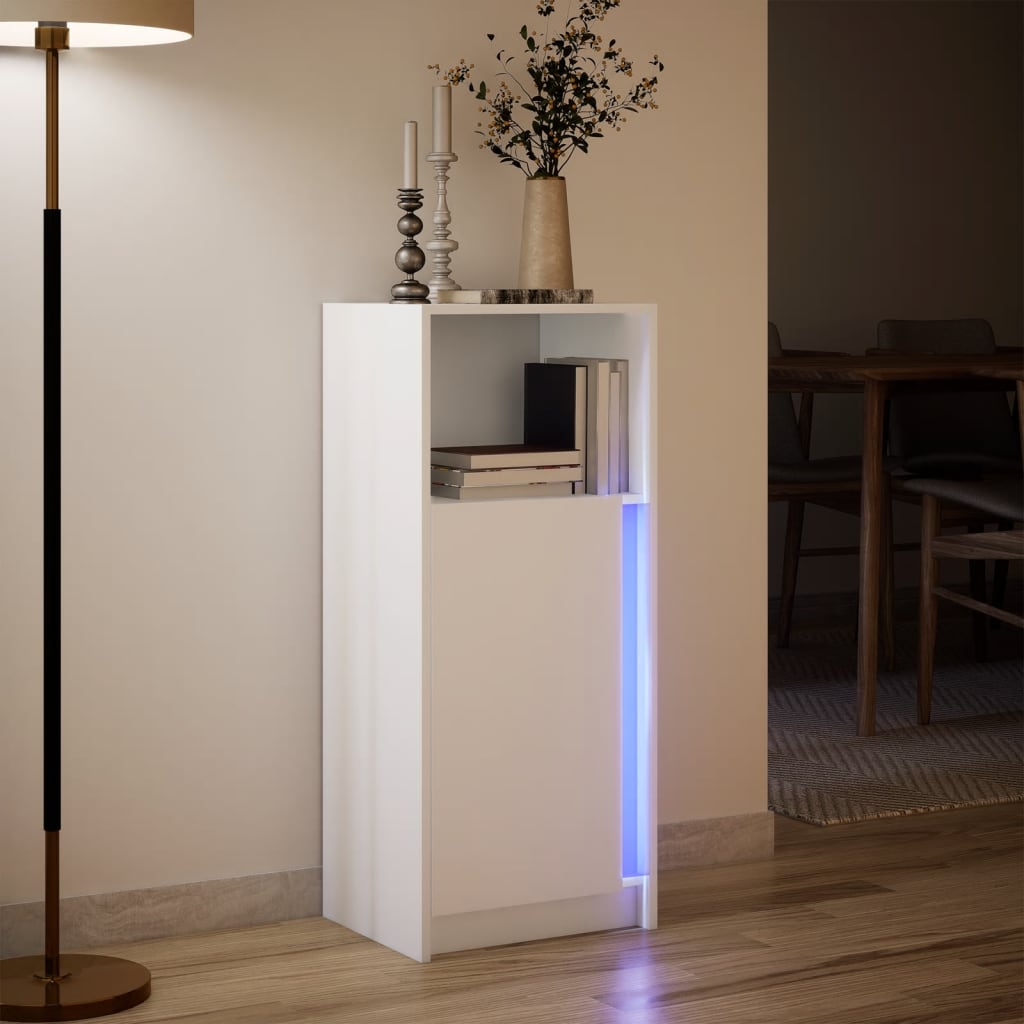 Buffet avec LED blanc 42,5x34x100 cm bois d'ingénierie - XIOS