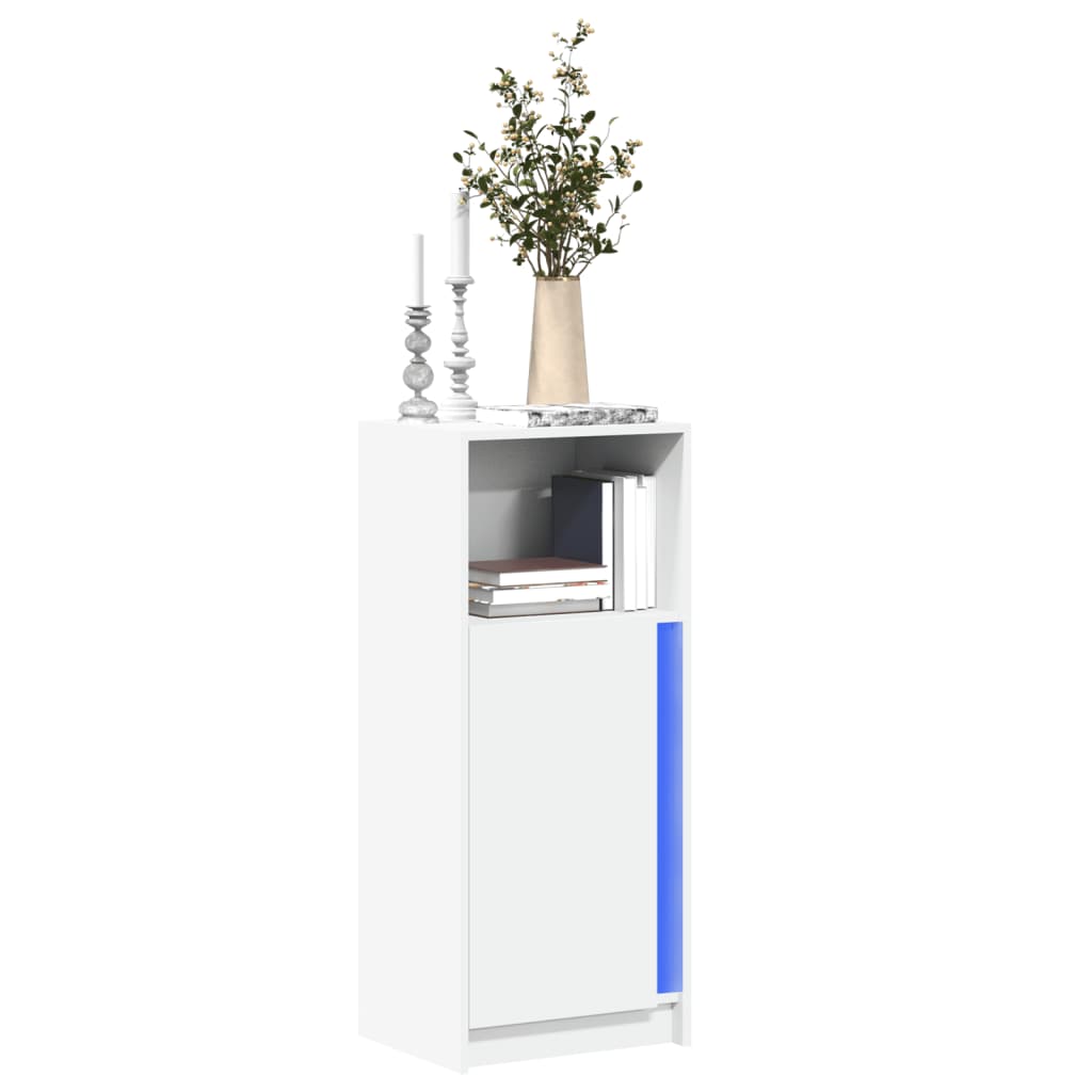 Buffet avec LED blanc 42,5x34x100 cm bois d'ingénierie - XIOS