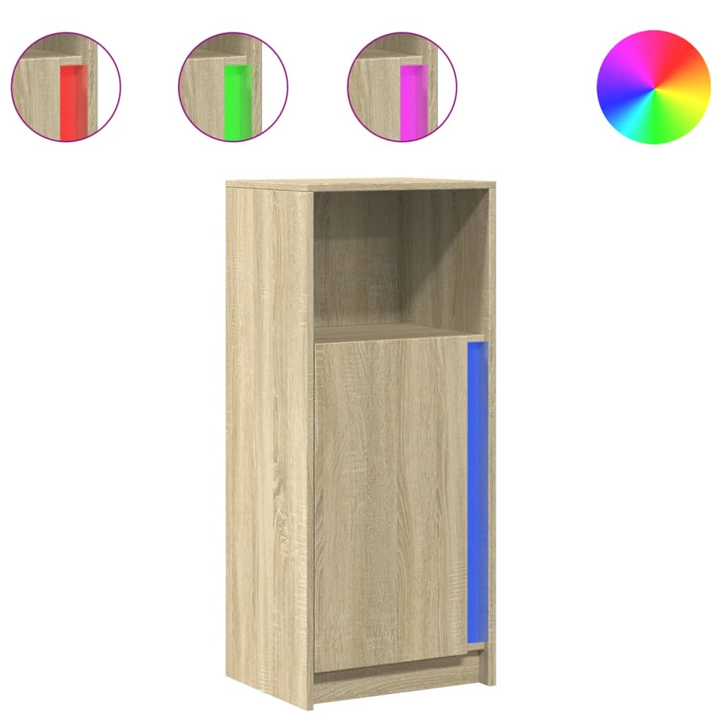 Buffet avec LED chêne sonoma 42,5x34x100 cm bois d'ingénierie - XIOS